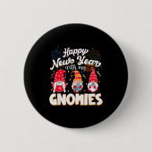 Happy New Year With My Gnomies Fireworks Kids Men Button (Vorderseite)