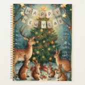 Happy New Year Woodland Animal Planner Planer (Vorderseite)