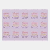 Happy New Year Word Art Geschenkpapier Set (Vorderseite 2)