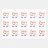Happy New Year Word Art Geschenkpapier Set (Vorderseite)