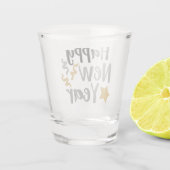 Happy New Year Word Art Schnapsglas (Rückseite)