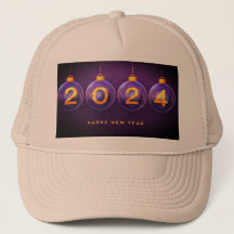 Happy New Year wünscht 2024 Bulbs Images Khaki-Cap