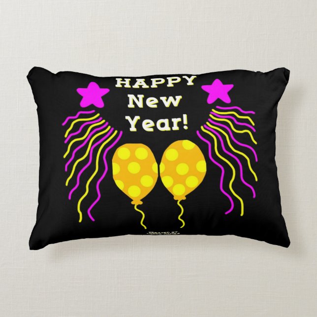 Happy New Year wünscht Accent Pillow Dekokissen (Vorderseite)