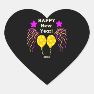Happy New Year wünscht Heart Sticker