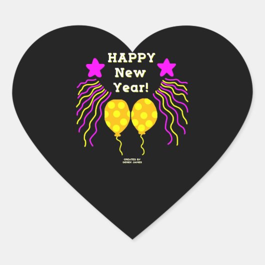 Happy New Year wünscht Heart Sticker (Vorderseite)