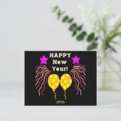 Happy New Year wünscht Postcard Postkarte (Stehend Vorderseite)