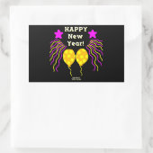 Happy New Year wünscht Rectangle Aufkleber (Tasche)