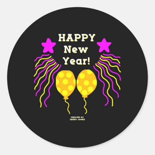 Happy New Year wünscht Round Sticker (Vorderseite)