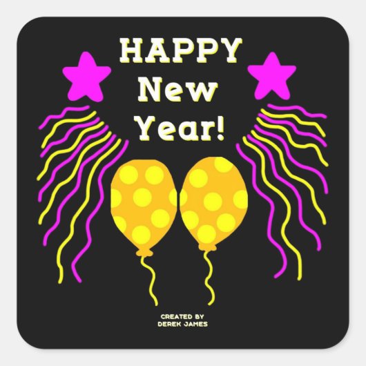 Happy New Year wünscht Square Sticker (Vorderseite)