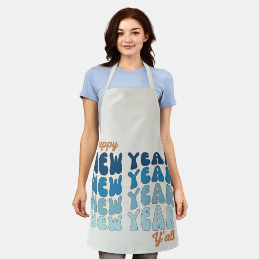 Happy New Year Y'all Groovy Schürze (Getragen)