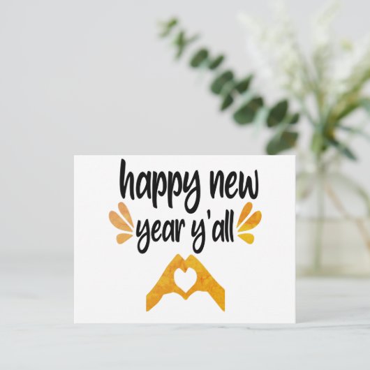 Happy New Year Y'all Postkarte (Stehend Vorderseite)