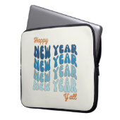 Happy New Year Y'all Retro Laptopschutzhülle (Vorderseite Links)