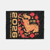 Happy New Year-year Of The Horse Chinese New-year Fleecedecke (Vorderseite (Horizontal))