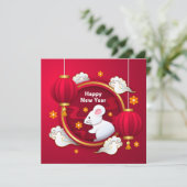 Happy New Year - Year of the Rat Einladung (Stehend Vorderseite)