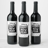 Happy new year & year personalize  weinetikett (Flaschen)