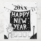 Happy new year & year personalize  weinetikett (Einzelnes Label)