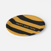 Happy New Year Yellow and Black Pappteller (Schrägansicht)
