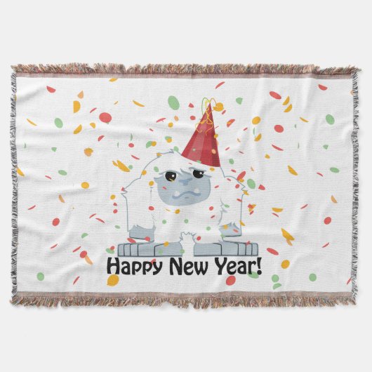 Happy New Year Yeti Decke (Vorderseite)