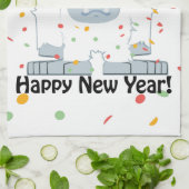 Happy New Year Yeti Handtuch (Gefaltet)
