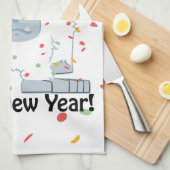 Happy New Year Yeti Handtuch (Viertel Falte)