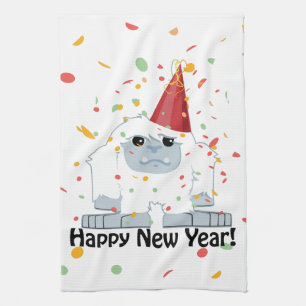 Happy New Year Yeti Handtuch