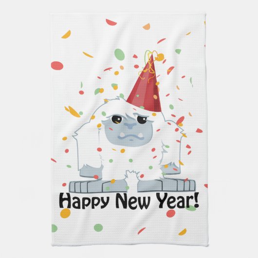 Happy New Year Yeti Handtuch (Vertikal)