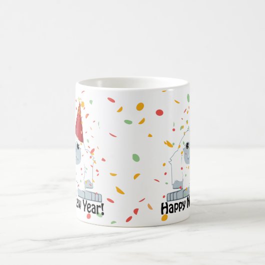 Happy New Year Yeti Kaffeetasse (Mittel)