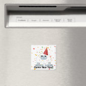 Happy New Year Yeti Magnet (In Situ (Geschirrspüler))