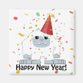 Happy New Year Yeti Magnet