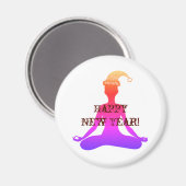 Happy New Year Yoga Meditation Lady Magnet (Vorderseite/Rückseite)