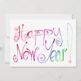 Happy New Year zeichnend Grußhaken Feiertagskarte