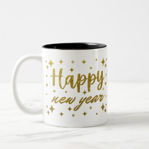 Happy New Year Zweifarbige Tasse