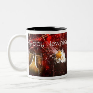 Happy-New-Year- Zweifarbige Tasse