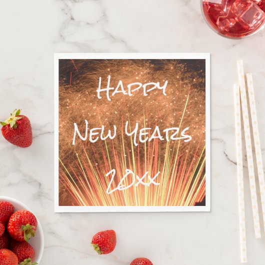 Happy New Years 20xx Fireworks Serviette (Beispiel)