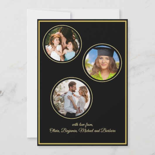 Happy New Year's 4 Photo Clock Card Einladung (Rückseite)