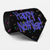 Happy New Years Blue Text Krawatte (Gerollt)