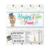 Happy New Years Candy Bar Wrapper Gastgeschenke Notizblock (Vorderseite)