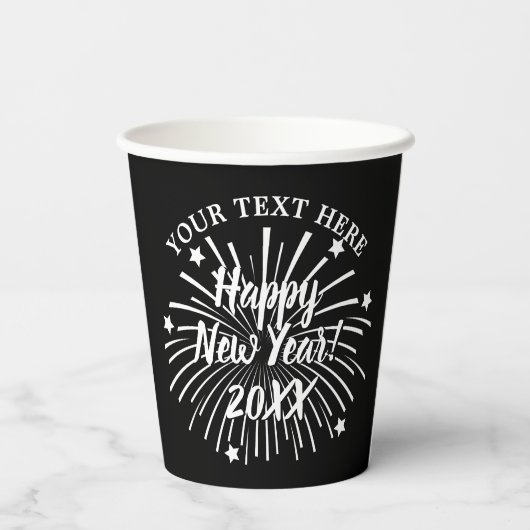 Happy New Year's Eve 2023 custom paper party cups Pappbecher (Rückseite)