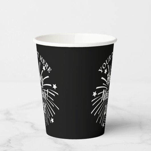 Happy New Year's Eve 2023 custom paper party cups Pappbecher (Links)