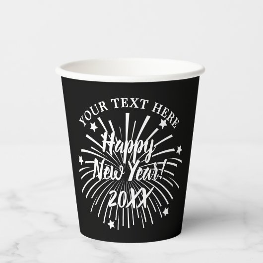 Happy New Year's Eve 2023 custom paper party cups Pappbecher (Vorderseite)