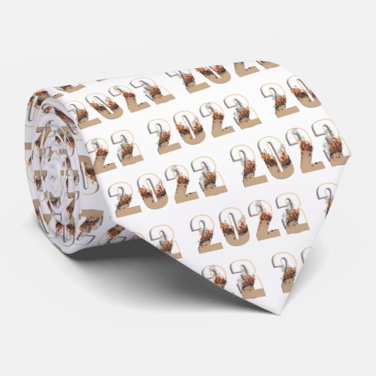 Happy New Years Eve 2023 Rising from 2022 Neck Tie Krawatte (Gerollt)