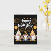 Happy New Years Eve Party Gnomes Matching Family  Karte (Gelbe Blume)