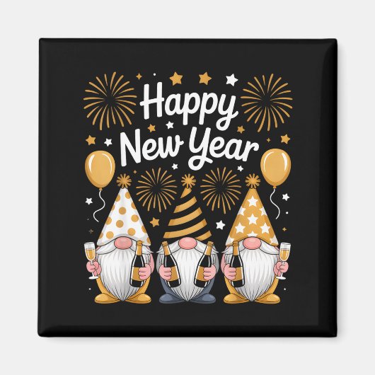 Happy New Years Eve Party Gnomes Matching Family Magnet (Vorne)