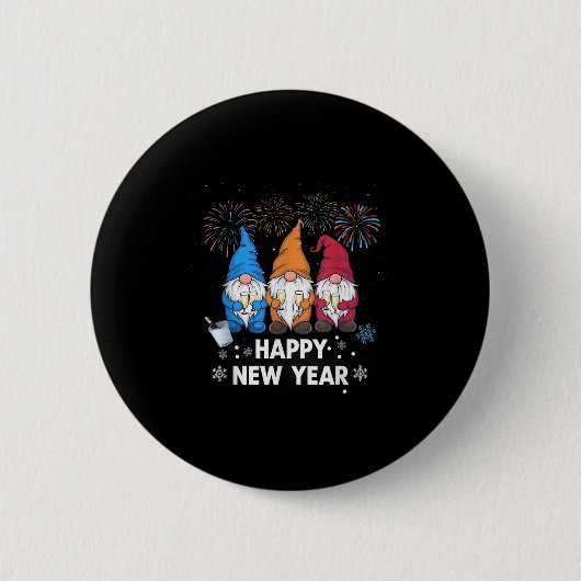 Happy New Years Eve Party Gnomes Matching Family O Button (Vorderseite)