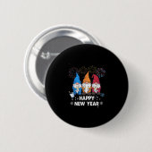 Happy New Years Eve Party Gnomes Matching Family O Button (Vorne & Hinten)