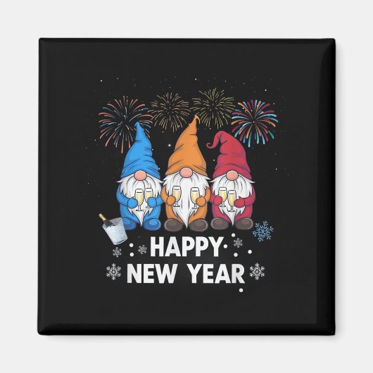 Happy New Years Eve Party Gnomes Matching Family O Magnet (Vorne)