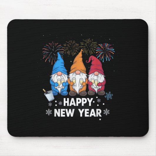 Happy New Years Eve Party Gnomes Matching Family O Mousepad (Vorne)