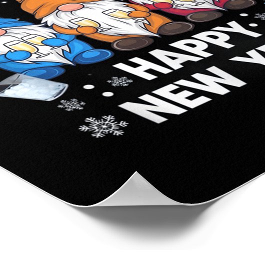 Happy New Years Eve Party Gnomes Matching Family O Poster (Ecke)