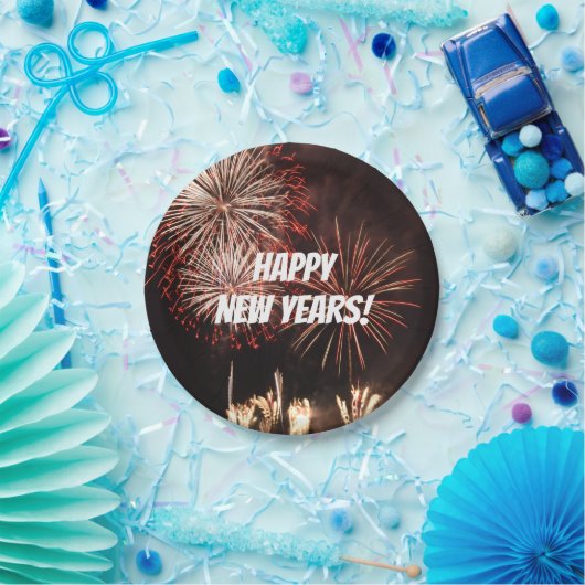 Happy New Years Fireworks Pappteller (Party)