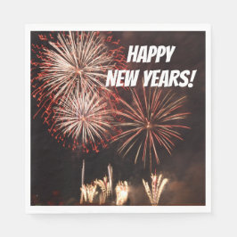 Happy New Years Fireworks Serviette